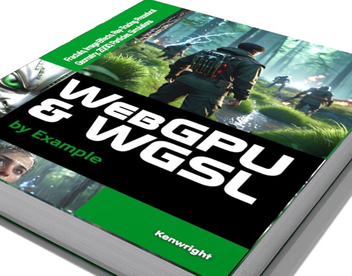 WebGPU and WGSL by Example: Fractals, Image Effects, Ray-Tracing, Procedural Geometry, 2D/3D, Particles, Simulations (Hardback) on a shelf