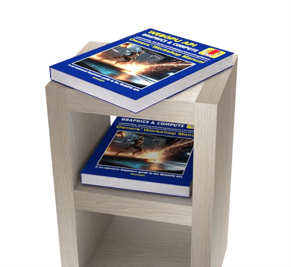 WebGPU API - Owners' Workshop Manual (Beginners Onwards) on a shelf