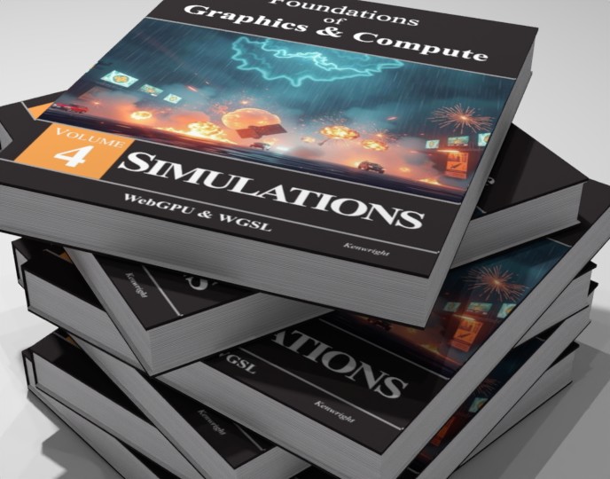 Foundations of Graphics & Compute: Volume 4 Simulations (Hardback) on a shelf
