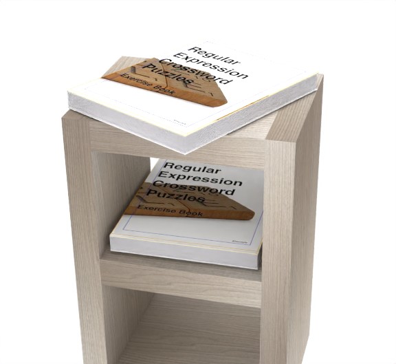 Regular Expression Crossword Exercises on a shelf